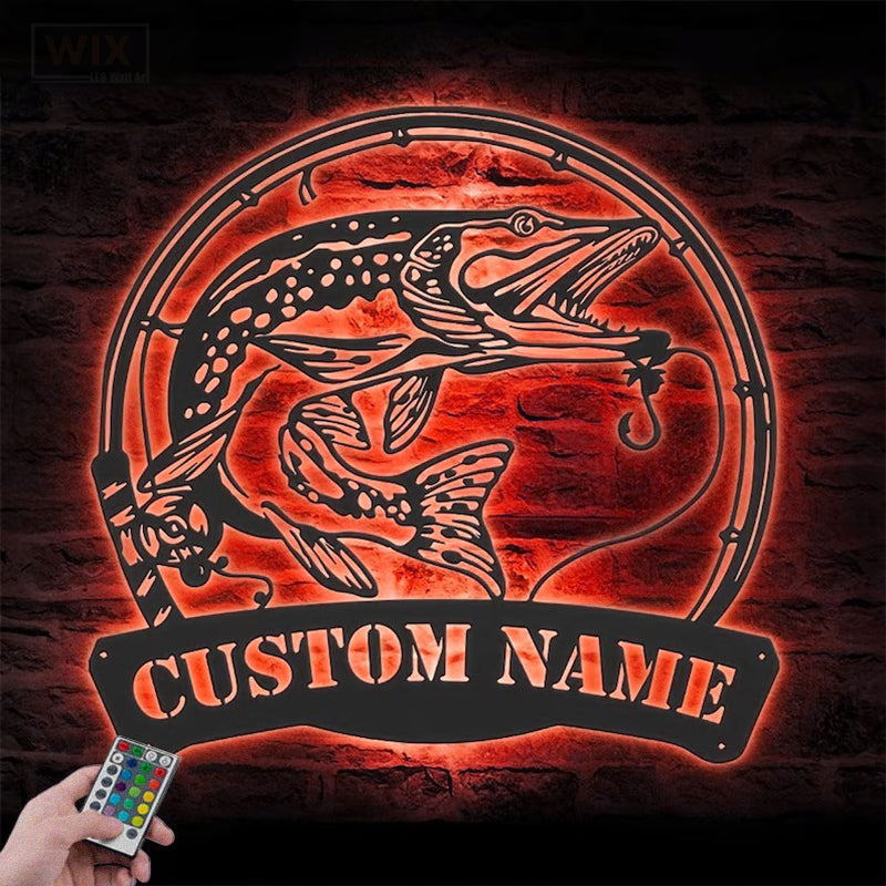 Fishing LED Metal Sign - Wix Decor