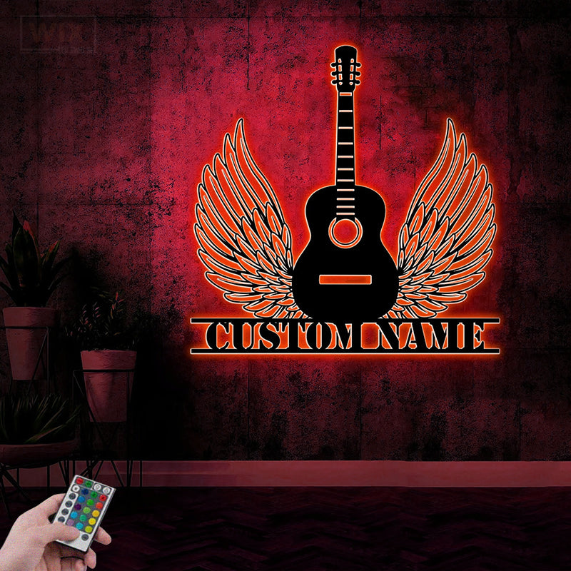 Guitar LED Metal Sign