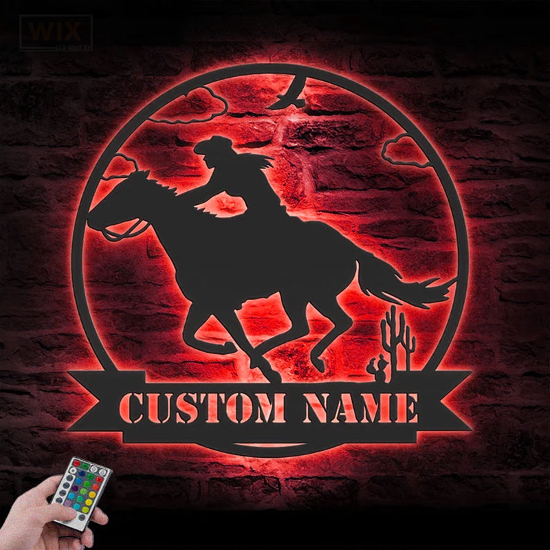 Horse LED Metal Sign