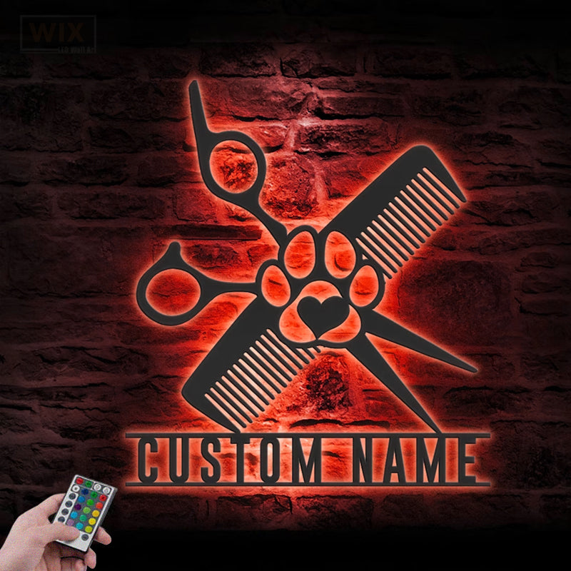 Barber & Salon Led Metal Sign - Wix Decor