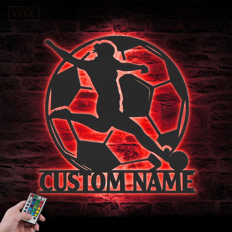 Soccer LED Metal Sign - Wix Decor