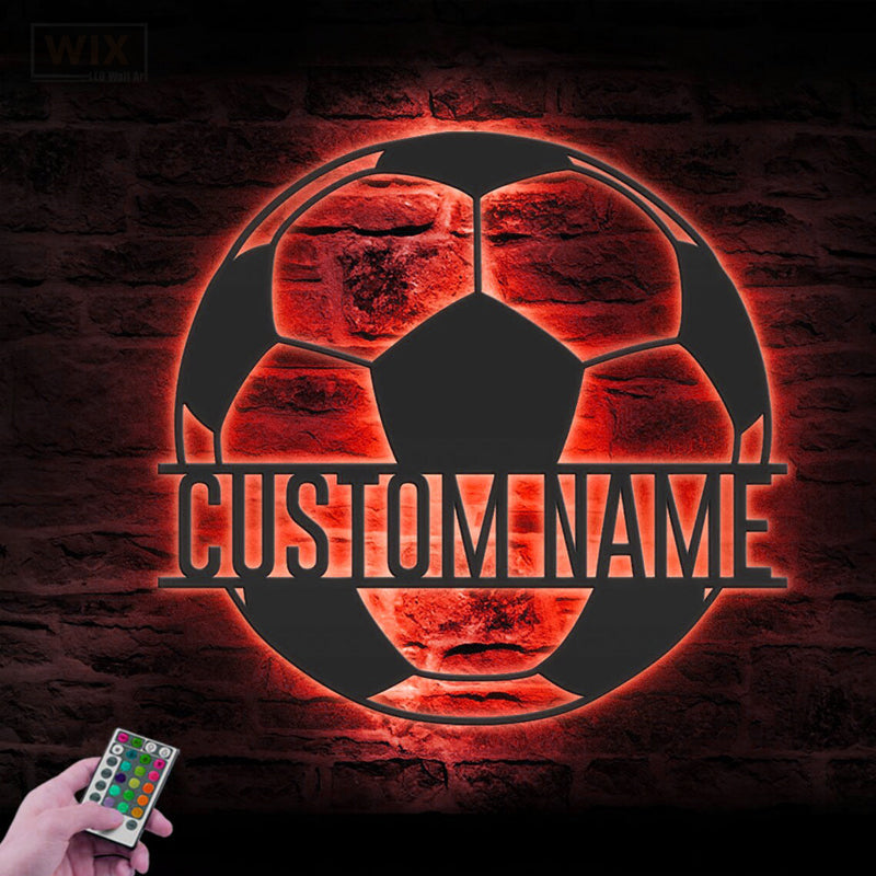 Soccer LED Metal Sign - Wix Decor