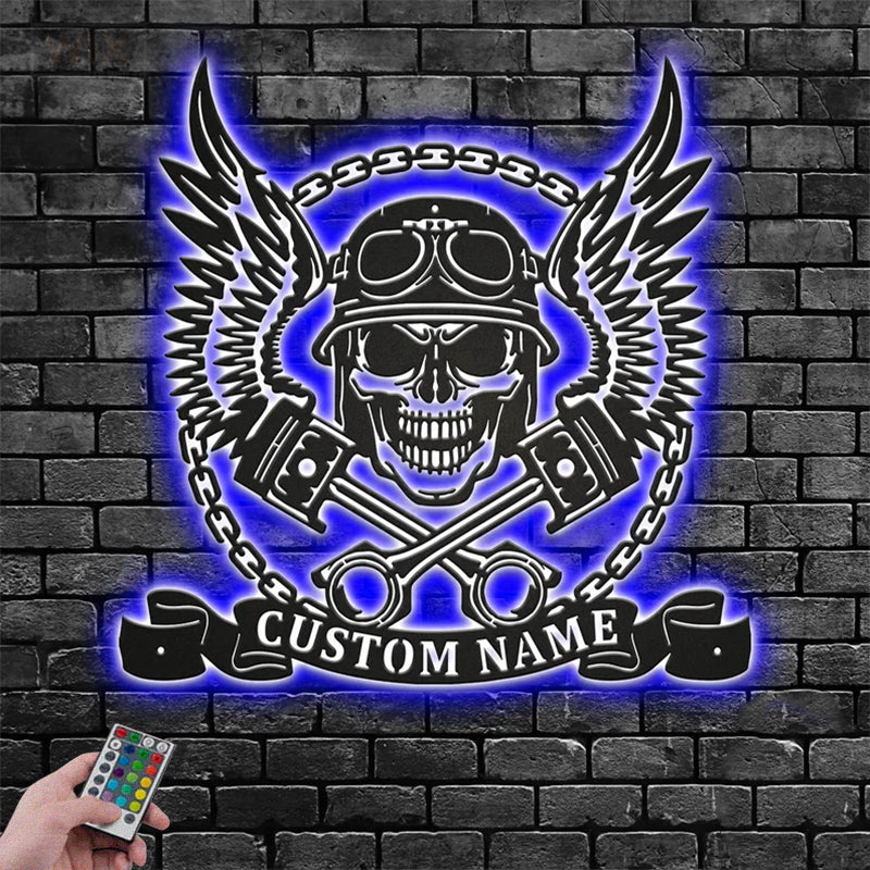 Skull LED Metal Sign