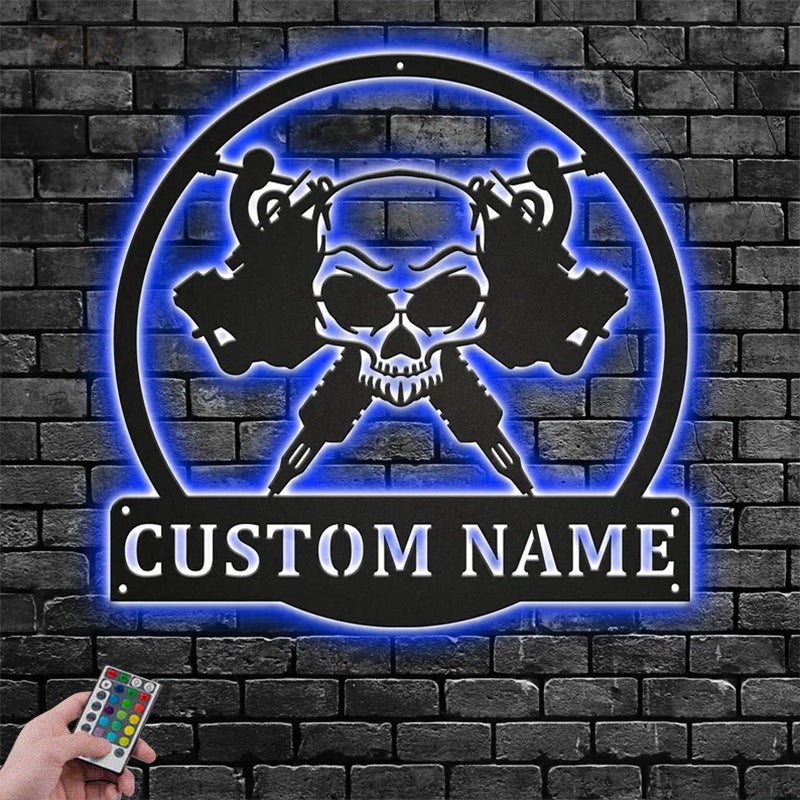 Skull LED Metal Sign
