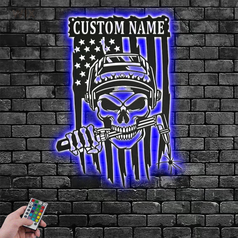 Skull LED Metal Sign