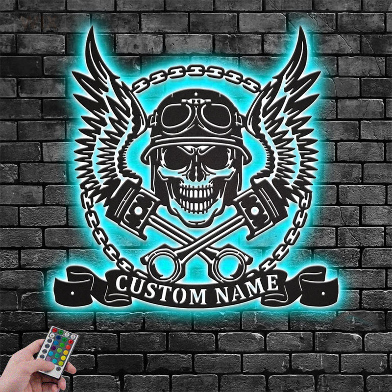 Skull LED Metal Sign