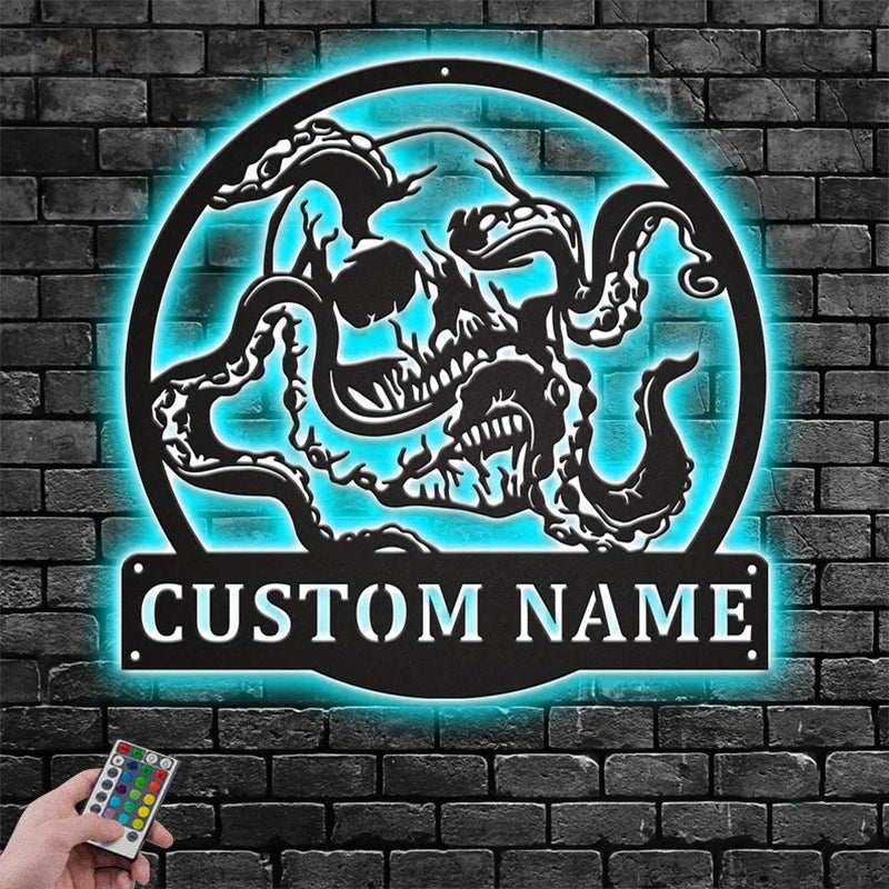 Skull LED Metal Sign