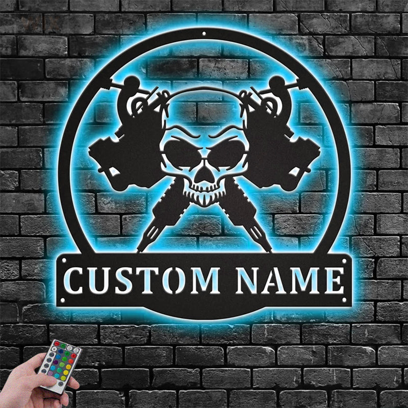 Skull LED Metal Sign
