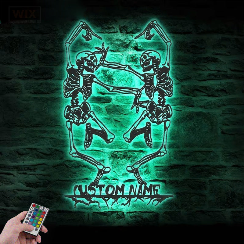 Skull LED Metal Sign