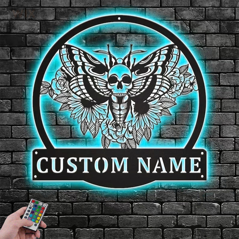 Skull LED Metal Sign