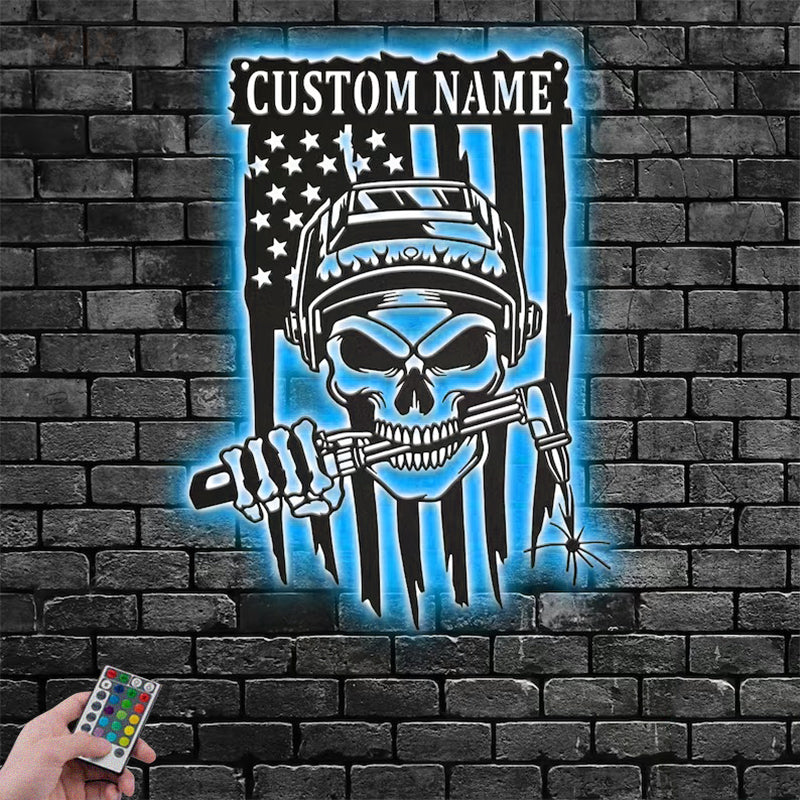 Skull LED Metal Sign