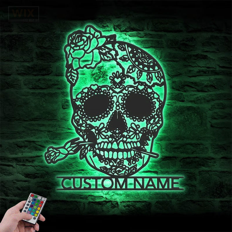 Skull LED Metal Sign - Wix Decor