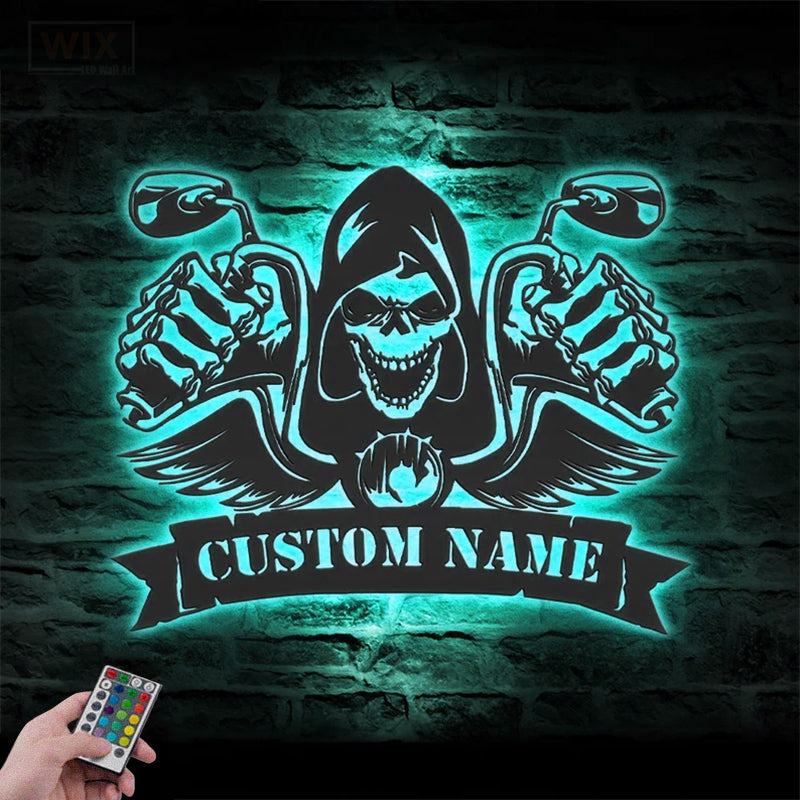 Skull LED Metal Sign - Wix Decor