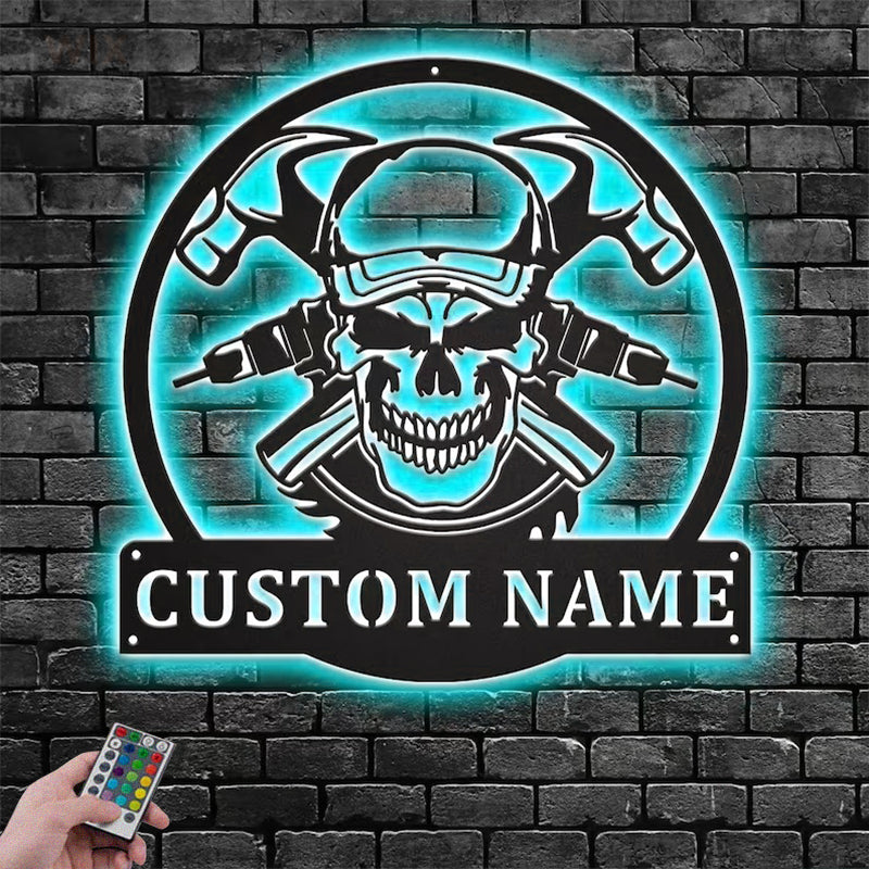 Skull LED Metal Sign - Wix Decor