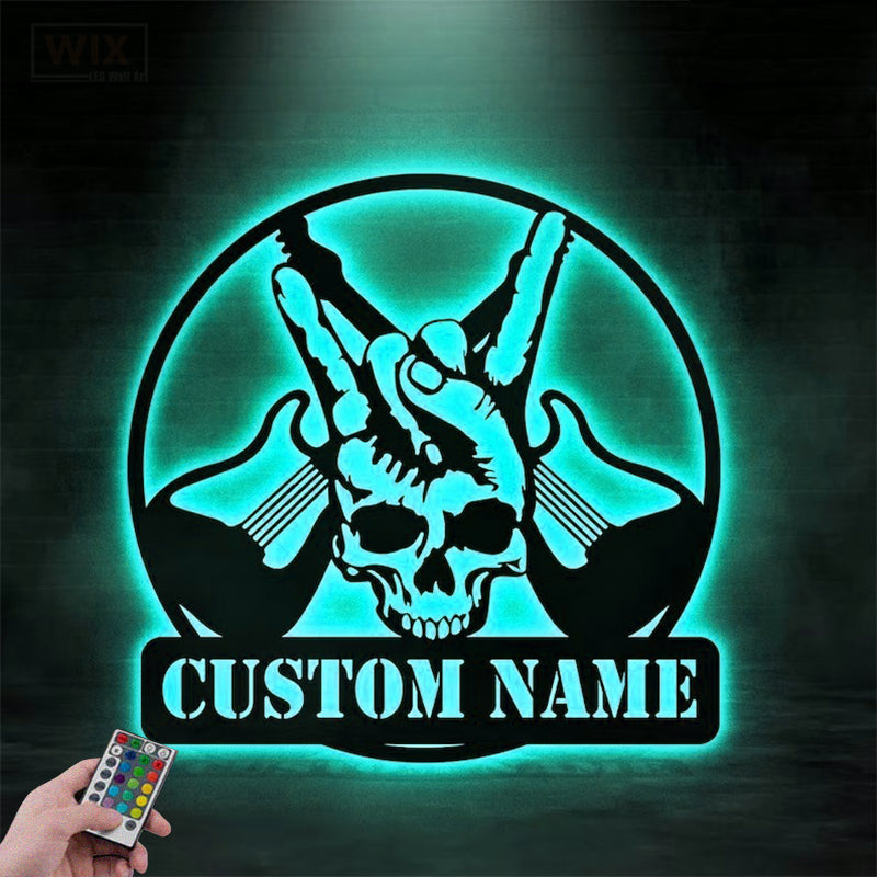 Skull LED Metal Sign