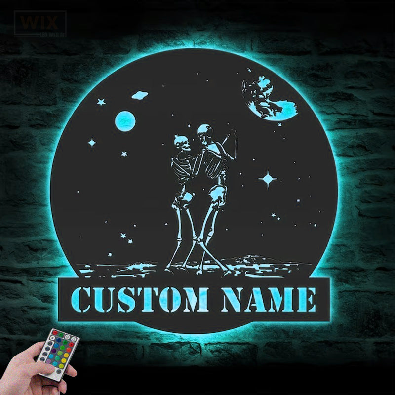 Skull LED Metal Sign