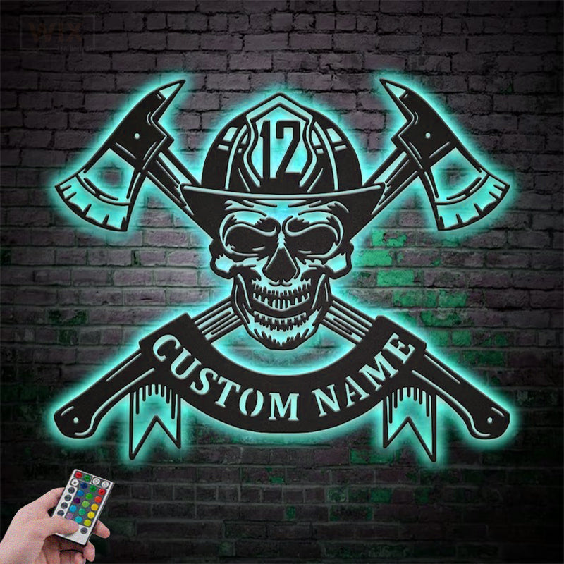 Skull LED Metal Sign