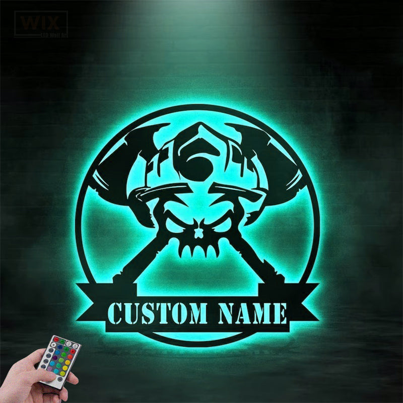Skull LED Metal Sign