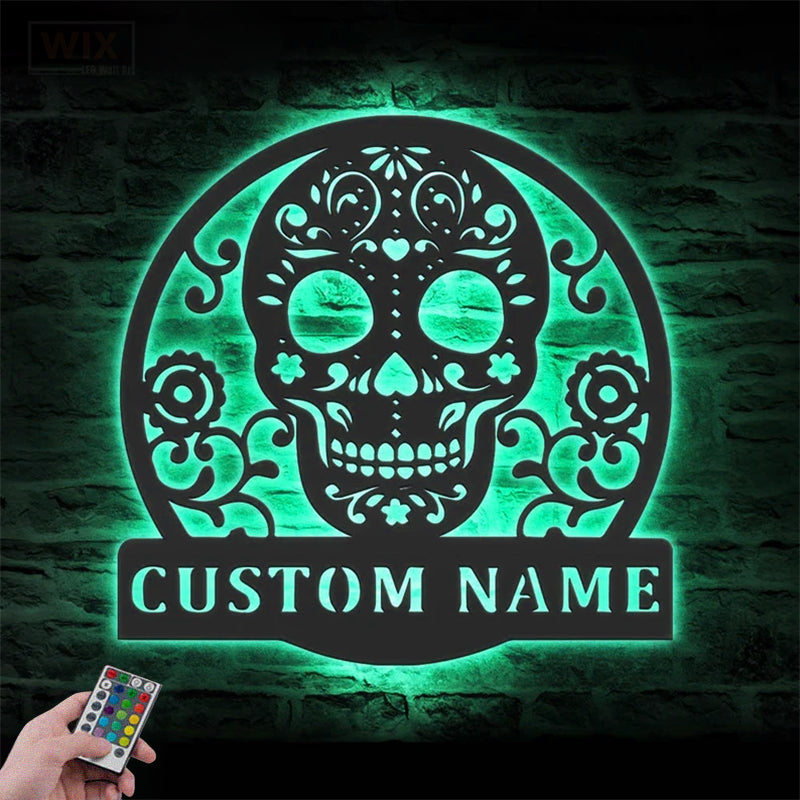 Skull LED Metal Sign - Wix Decor