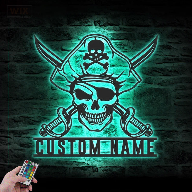 Skull LED Metal Sign