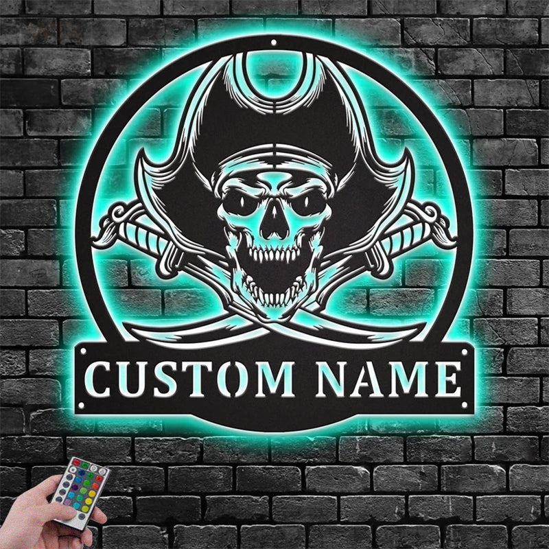 Skull LED Metal Sign