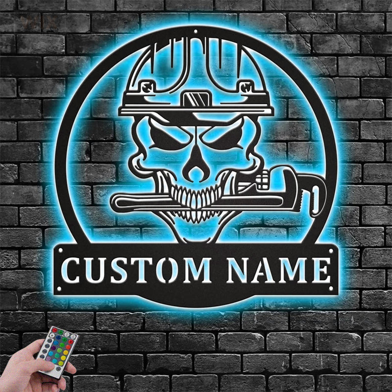 Skull LED Metal Sign
