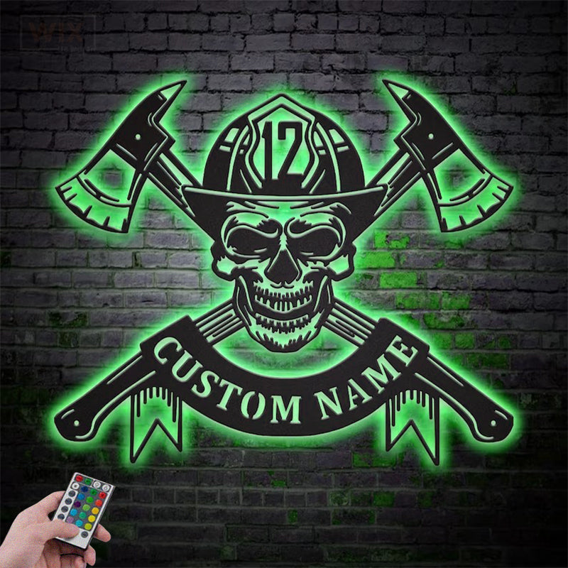 Skull LED Metal Sign