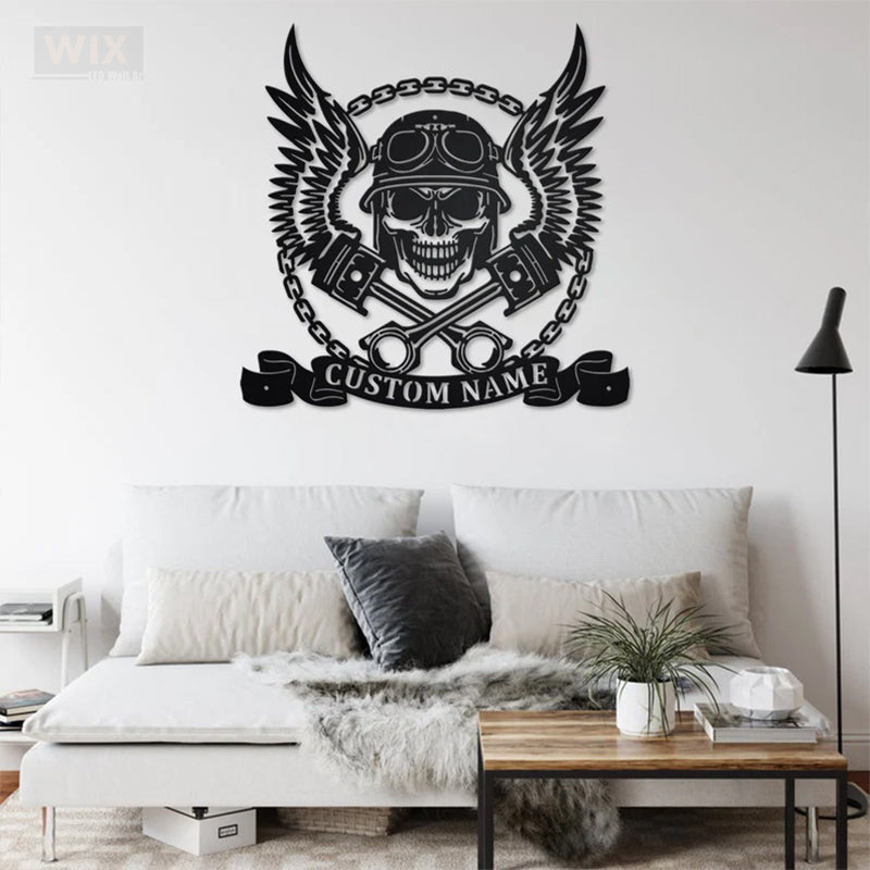 Skull LED Metal Sign