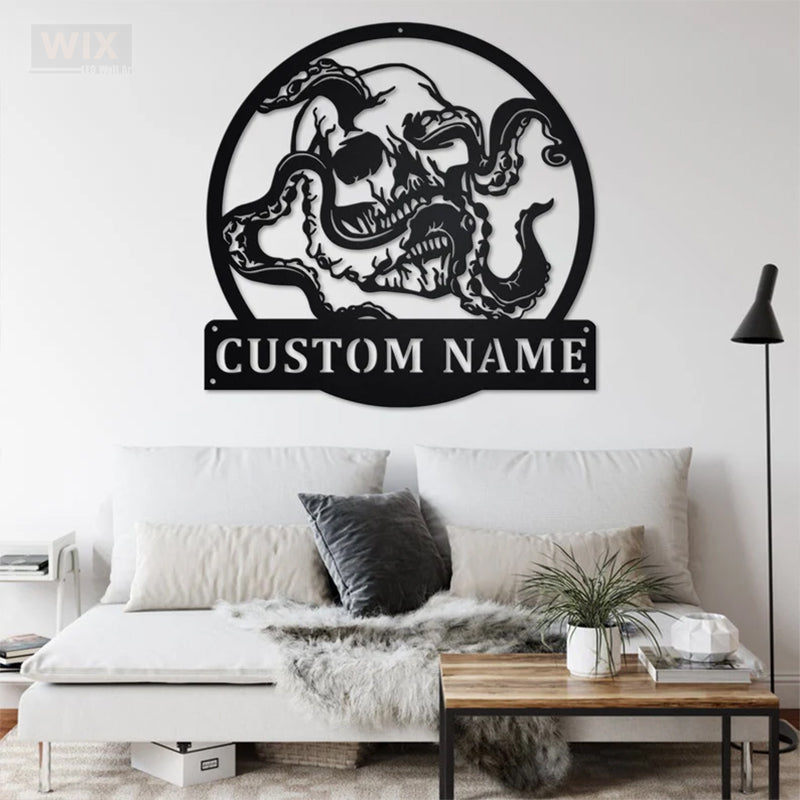 Skull LED Metal Sign