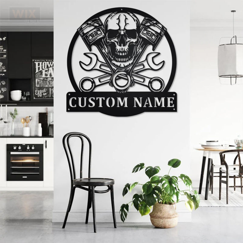 Skull LED Metal Sign