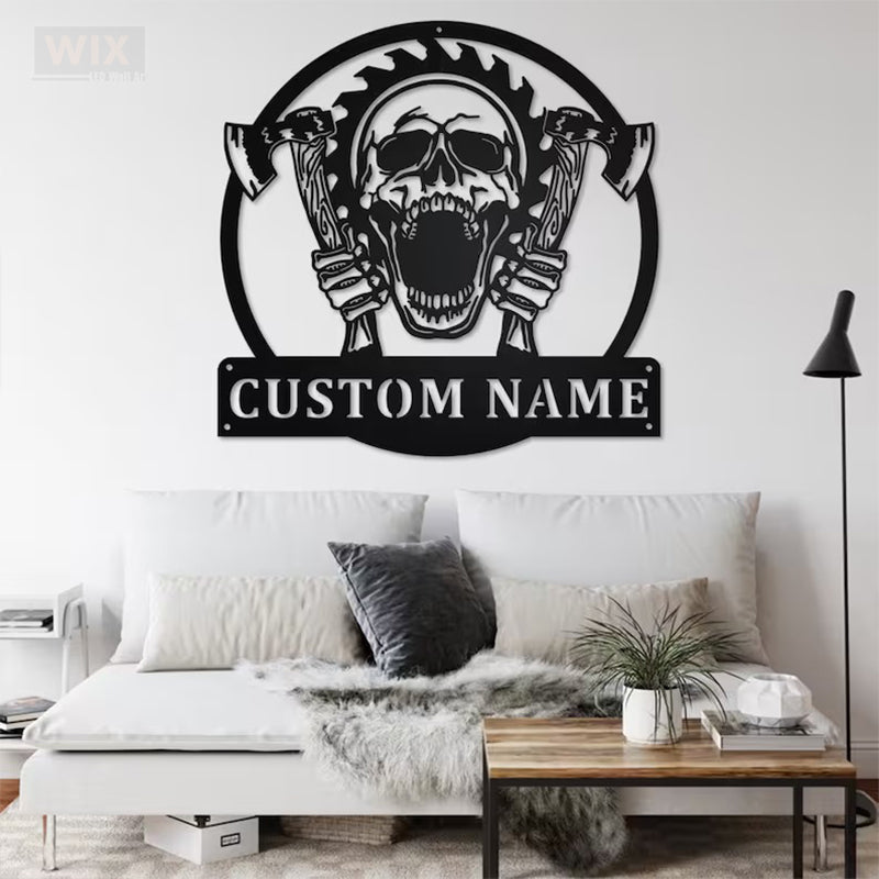 Skull LED Metal Sign