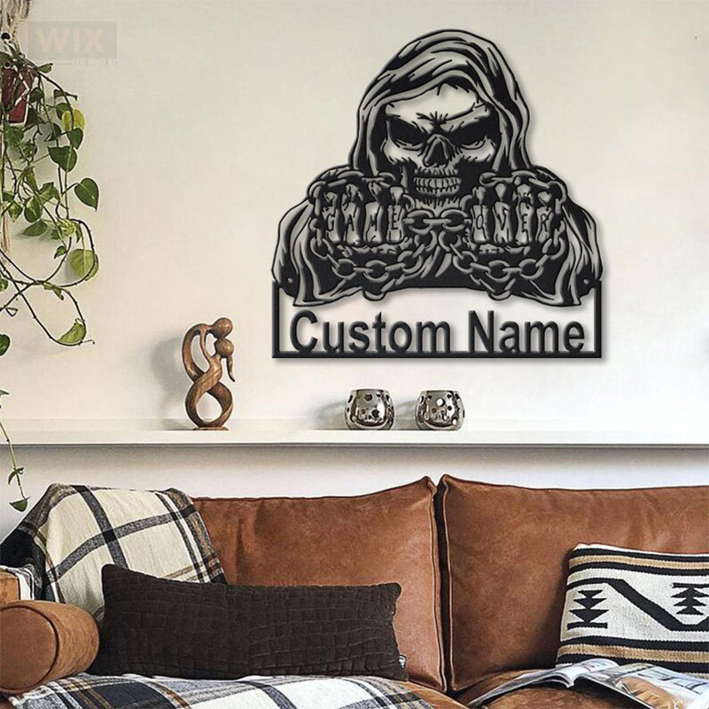 Skull LED Metal Sign
