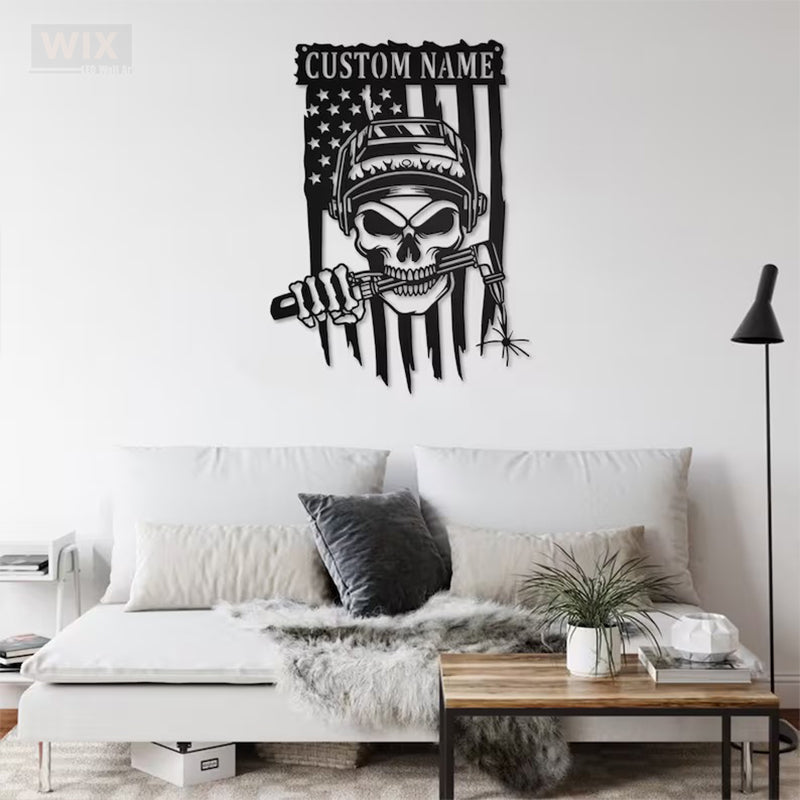 Skull LED Metal Sign