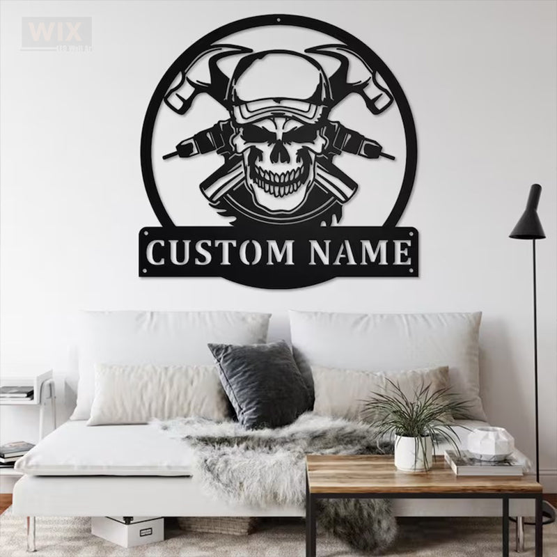Skull LED Metal Sign - Wix Decor