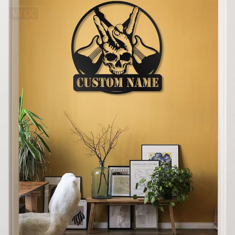Skull LED Metal Sign