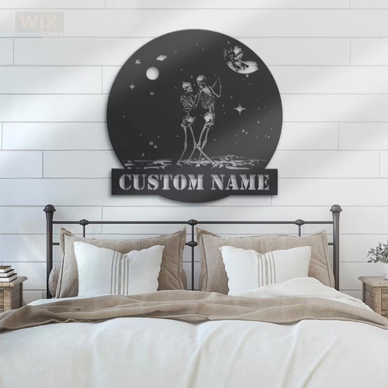Skull LED Metal Sign