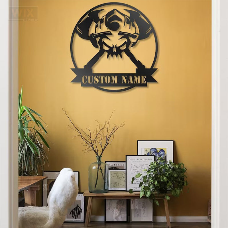 Skull LED Metal Sign