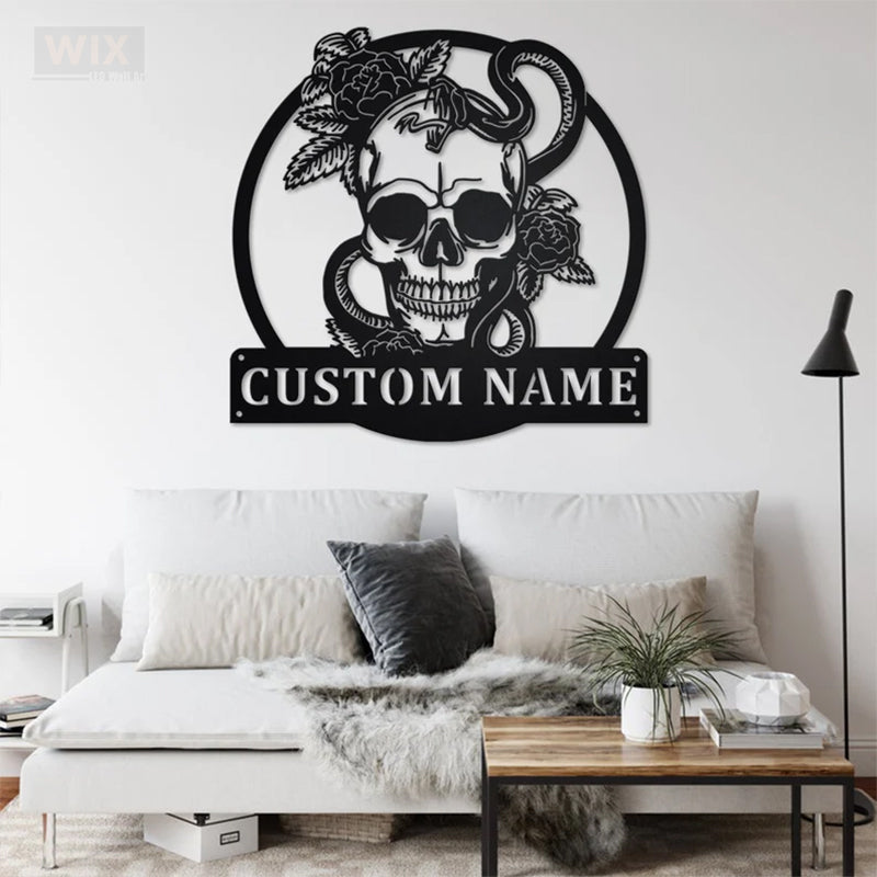 Skull LED Metal Sign