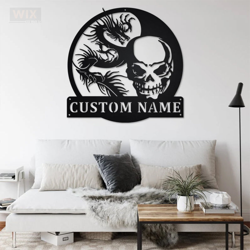 Skull LED Metal Sign