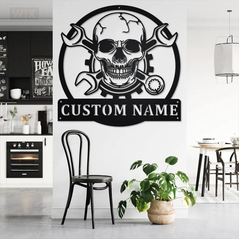 Skull LED Metal Sign
