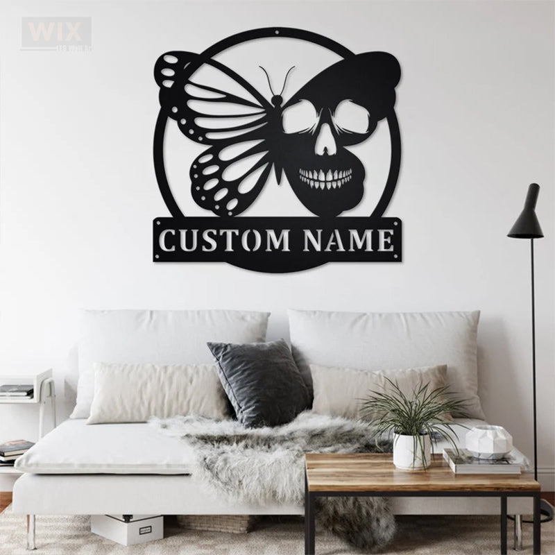 Skull LED Metal Sign