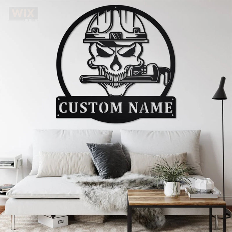 Skull LED Metal Sign