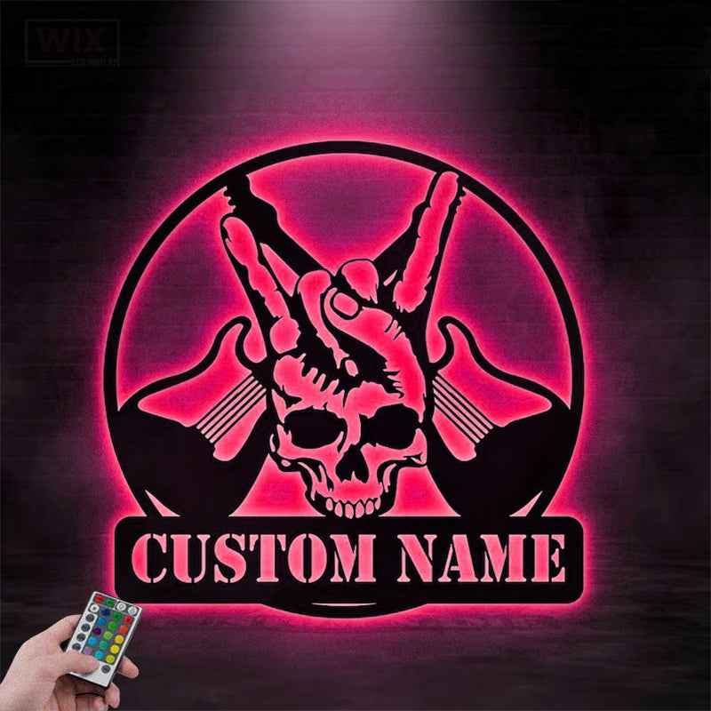 Skull LED Metal Sign