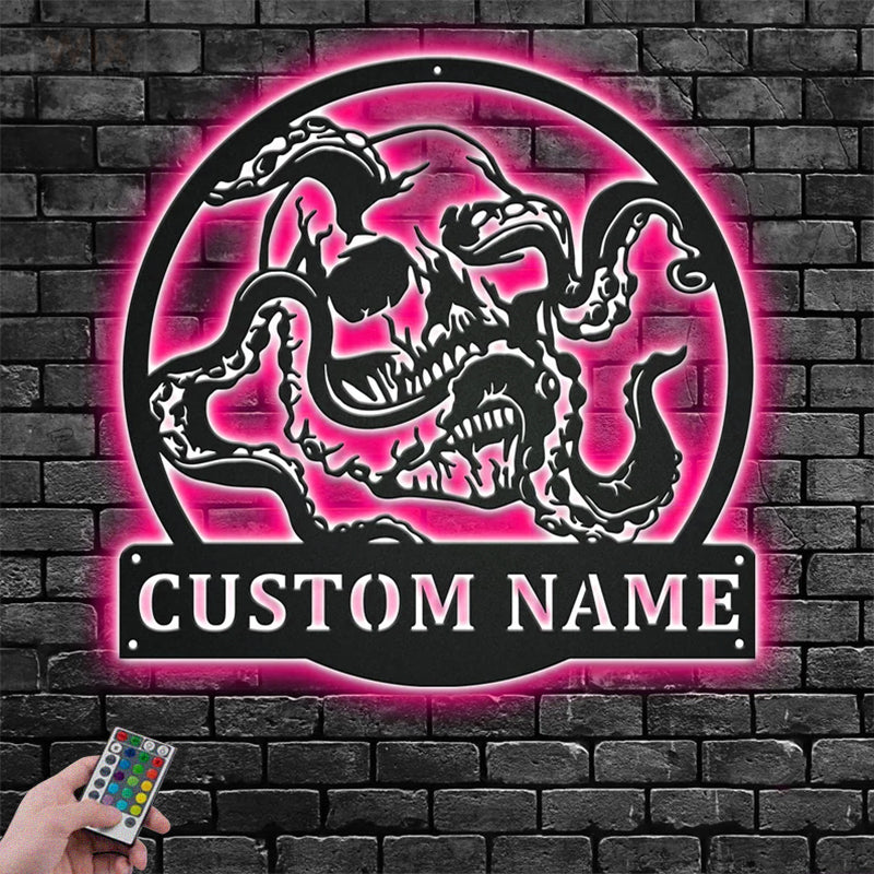 Skull LED Metal Sign