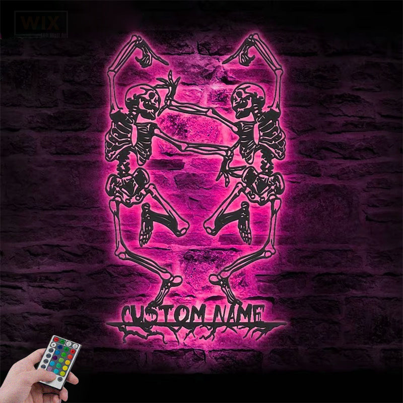 Skull LED Metal Sign