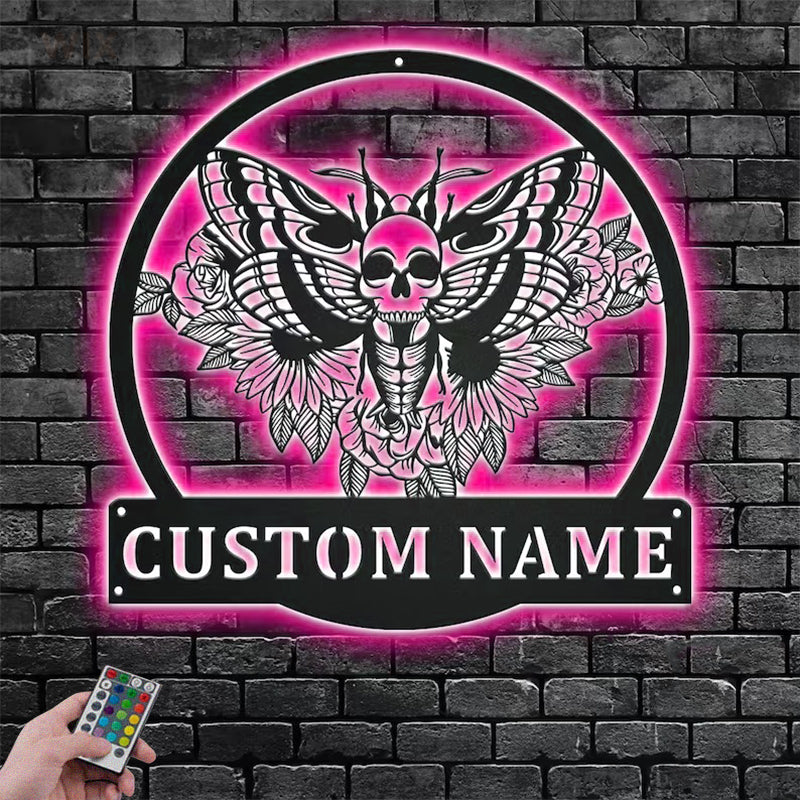 Skull LED Metal Sign
