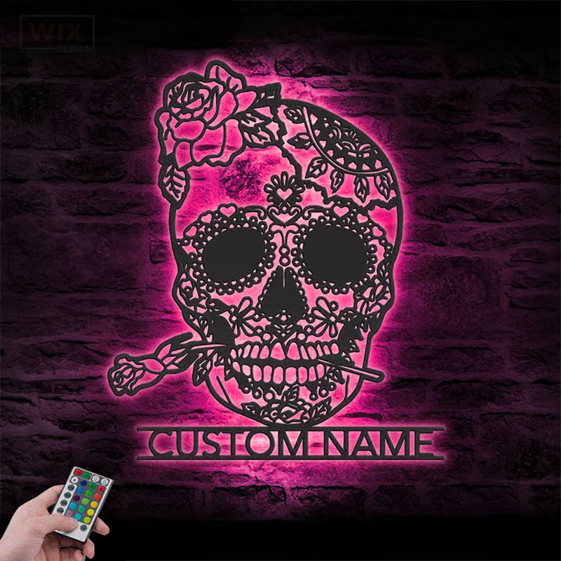 Skull LED Metal Sign - Wix Decor