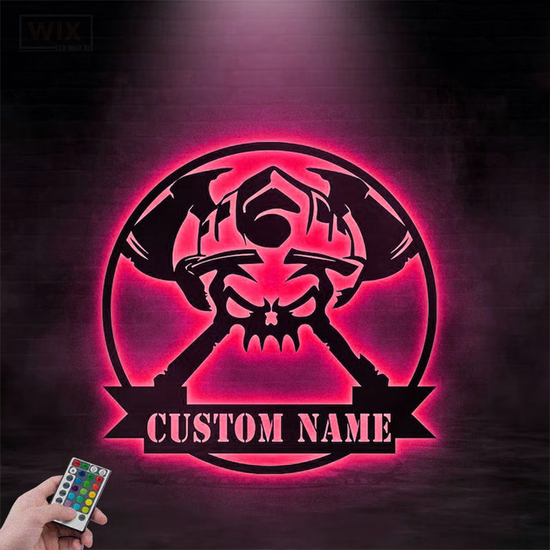 Skull LED Metal Sign