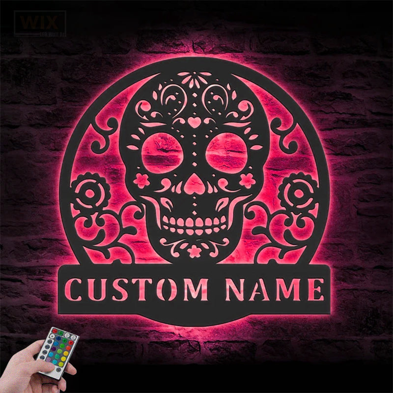 Skull LED Metal Sign - Wix Decor