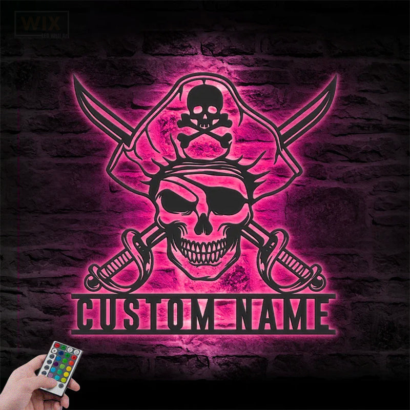 Skull LED Metal Sign